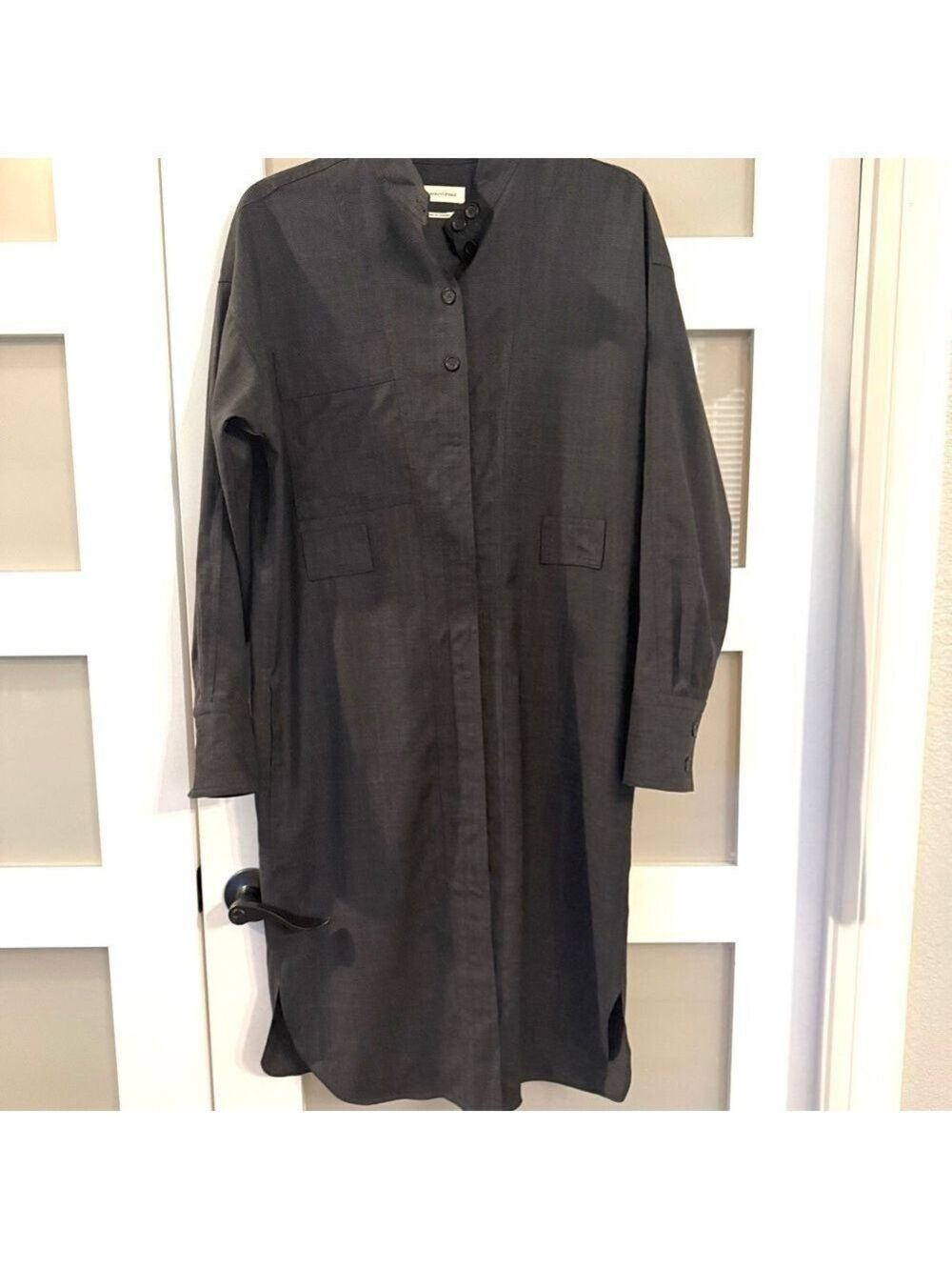 ISABEL MARANT Etoile Gray Wool Shirt Trench Coat. Size 36. Made in Lithuania - Picture 2 of 13